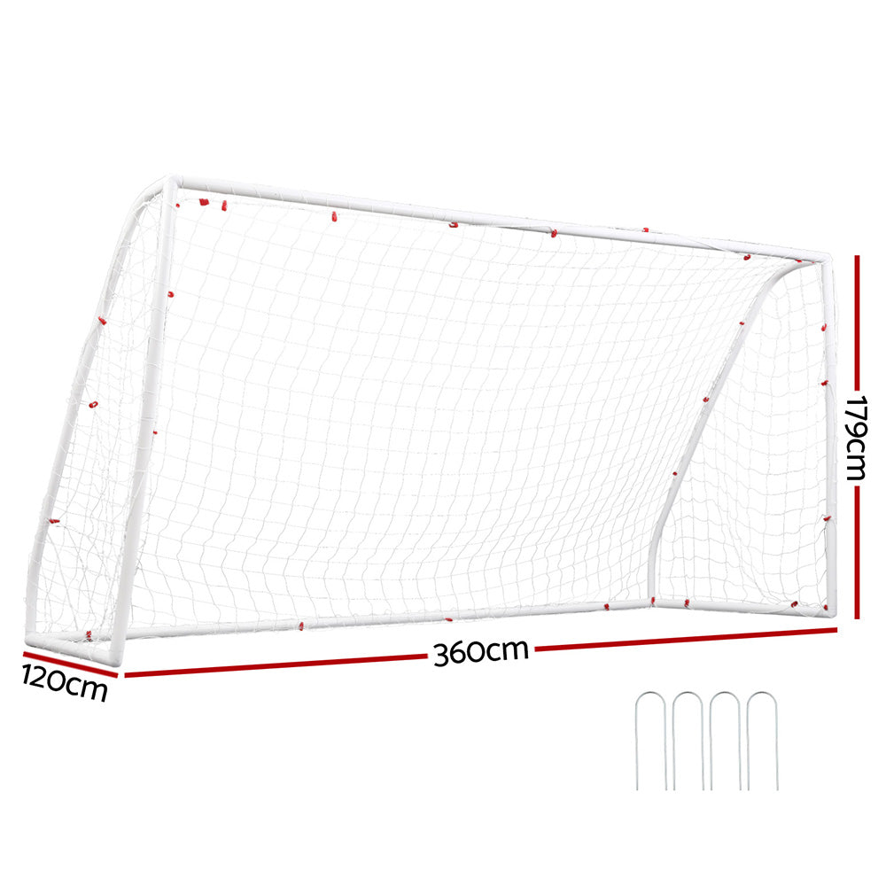 Everfit 12FT Soccer Football Goal Net UPVC Frame with PE Mesh Weatherproof Portable Goals for Backyard Training Competitive Play