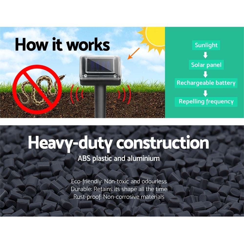 10 Ultrasonic Solar Powered Snake Repellent