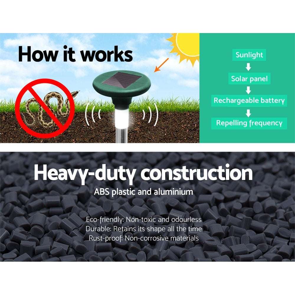 Gardeon 4X Solar LED Snake Repeller Pulse