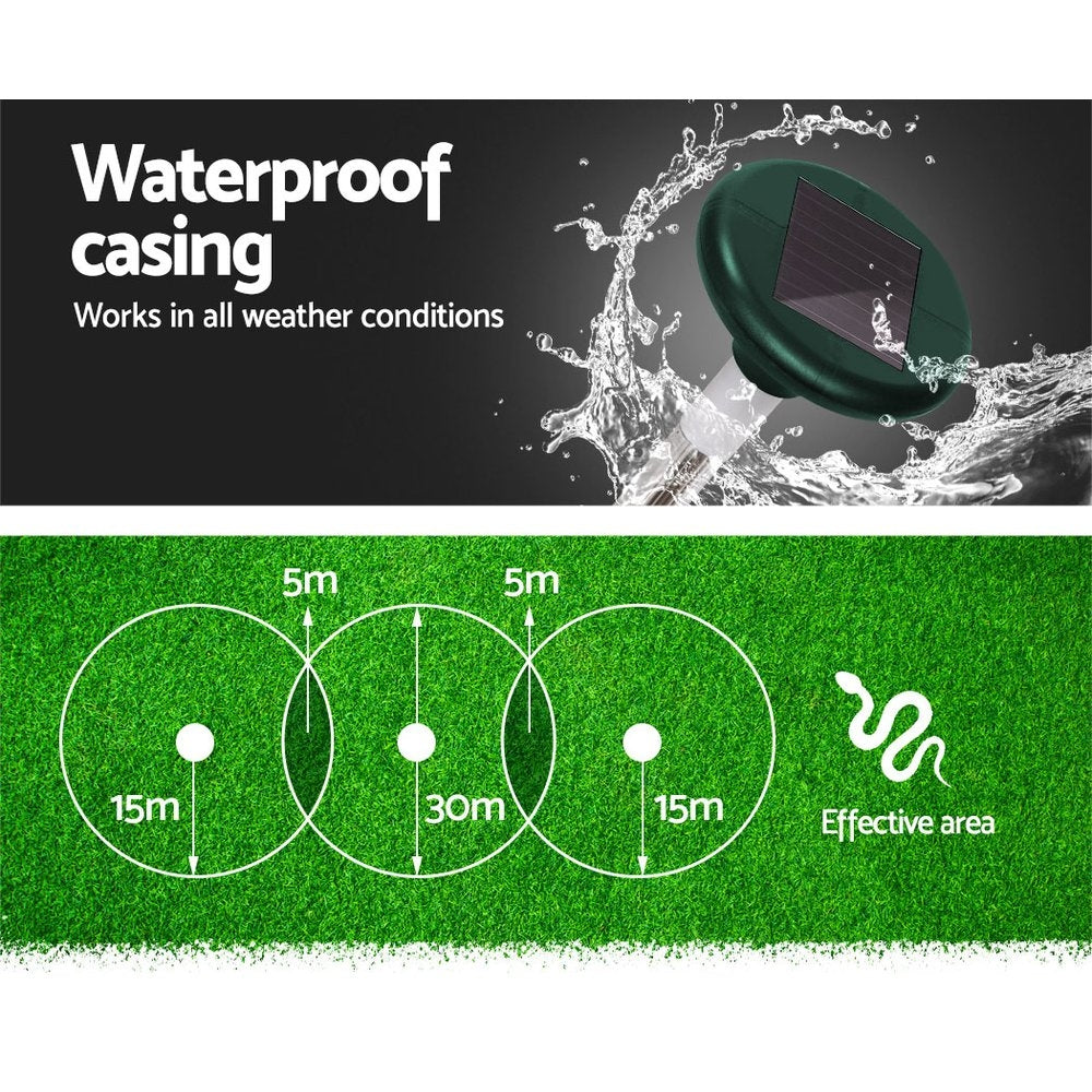 Gardeon 4X Solar LED Snake Repeller Pulse