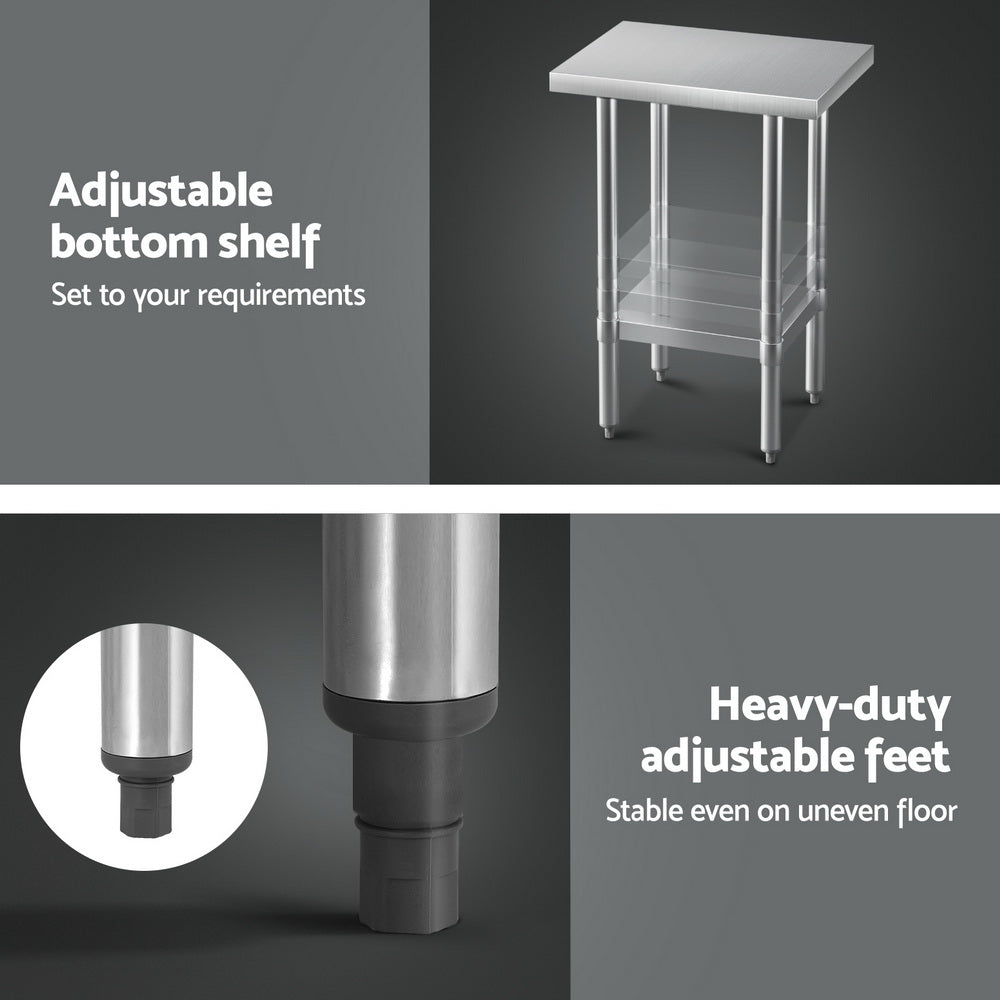 Cefito Stainless Steel Kitchen Benches Work Bench 610x457mm 430