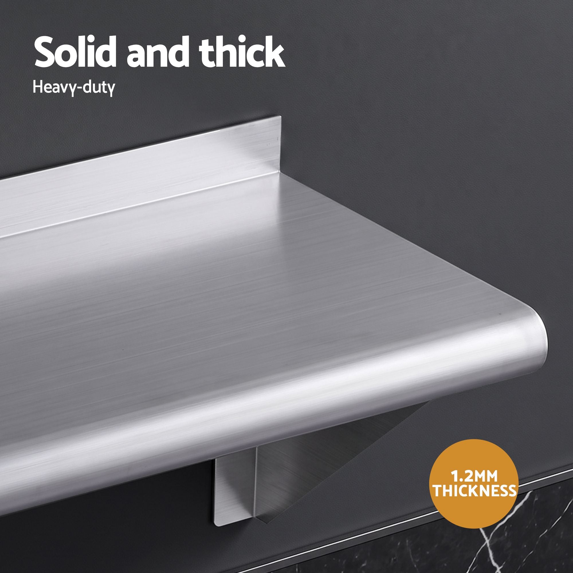 Cefito 410 x 250mm 430 Stainless Steel Compact Kitchen Wall Shelf Bedworld