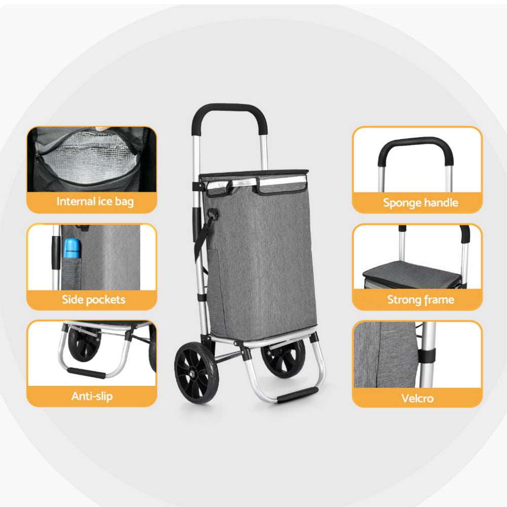 Emajin Shopping Trolley Cart 45KG Foldable Grey