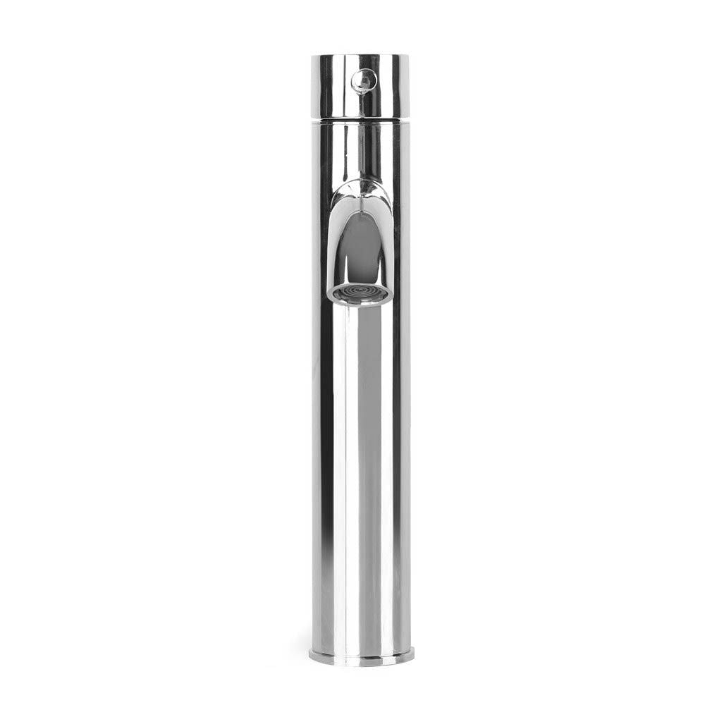 Chrome tall basin mixer tap with aerator head and round top