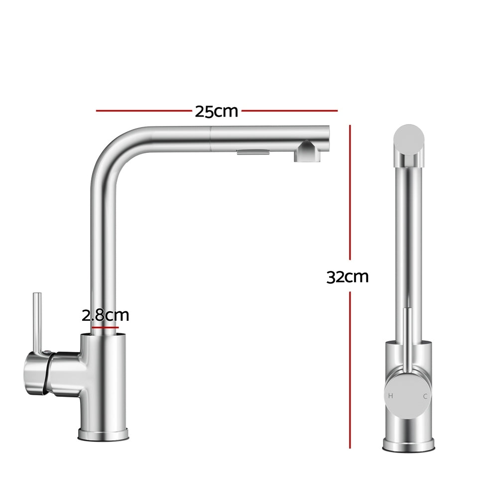 Chrome kitchen mixer tap with tall swivel spout and side control lever