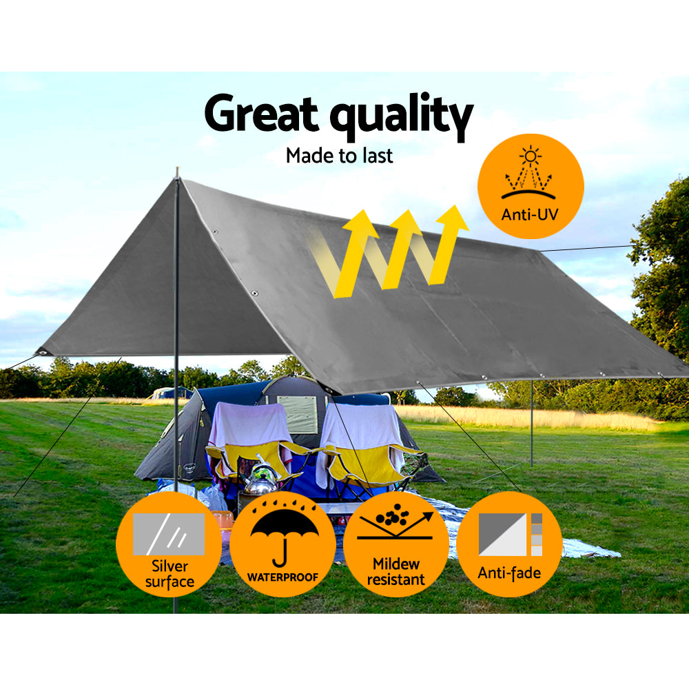 Instahut Tarp Tarpaulin 3.6x6m Canvas Camping Heavy Duty Sun Cover Bedworld