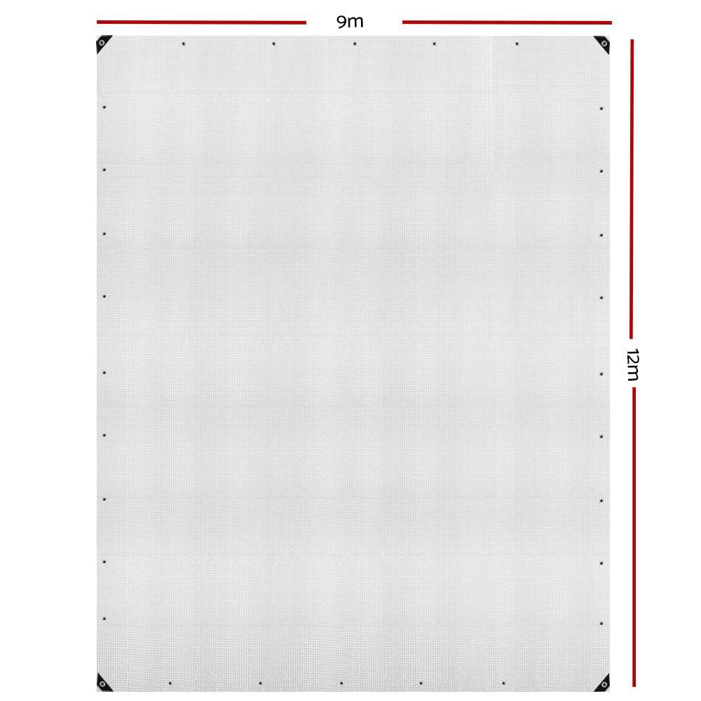 Instahut Tarp Tarpaulin 9x12m Canvas Heavy Duty Camping Cover Clear