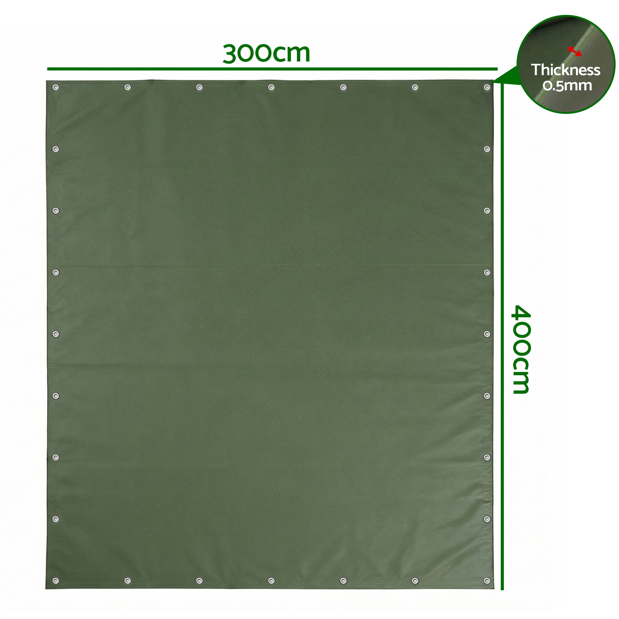 Instahut 3x4m Tarp Tarpaulin 600GSM Camping Canvas Heavy Duty Water Resistant Bedworld