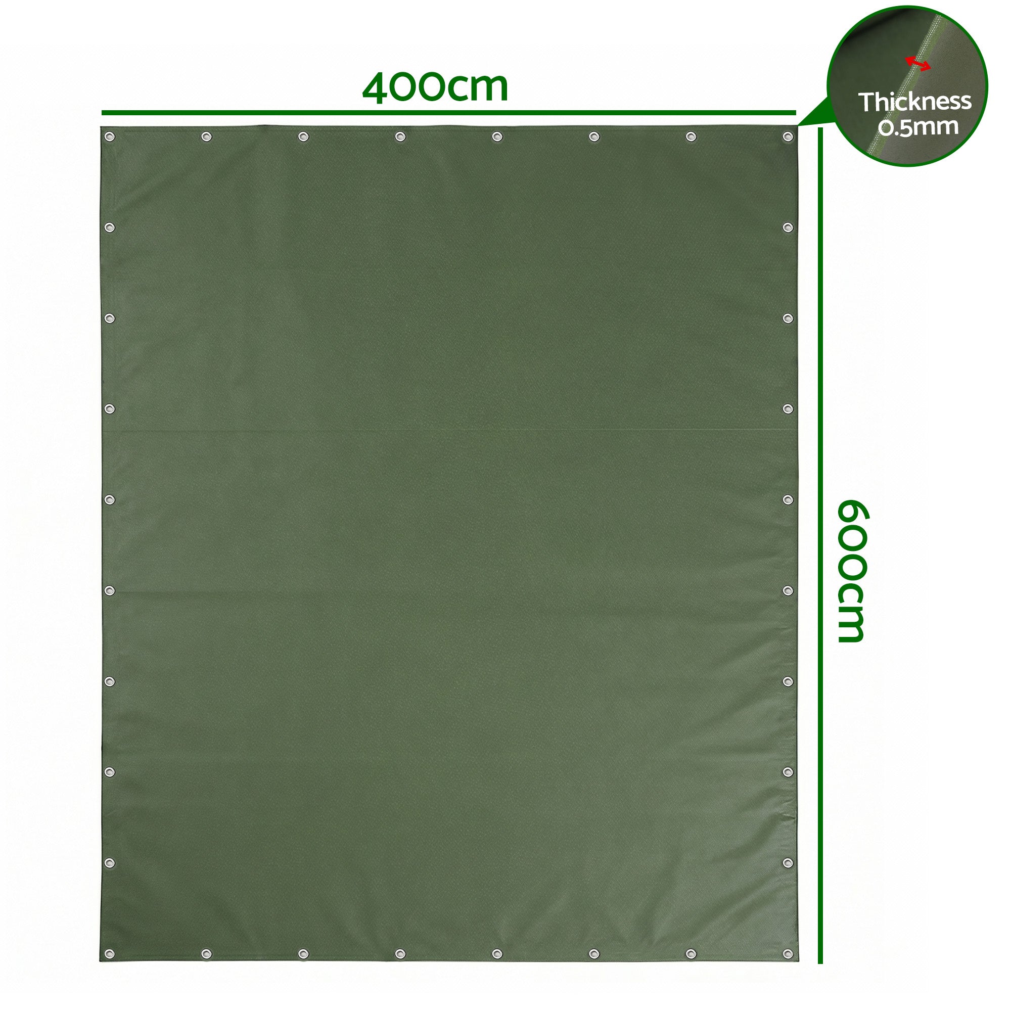 Instahut 4x6m Tarp Tarpaulin 600GSM Camping Canvas Heavy Duty Water Resistant Bedworld