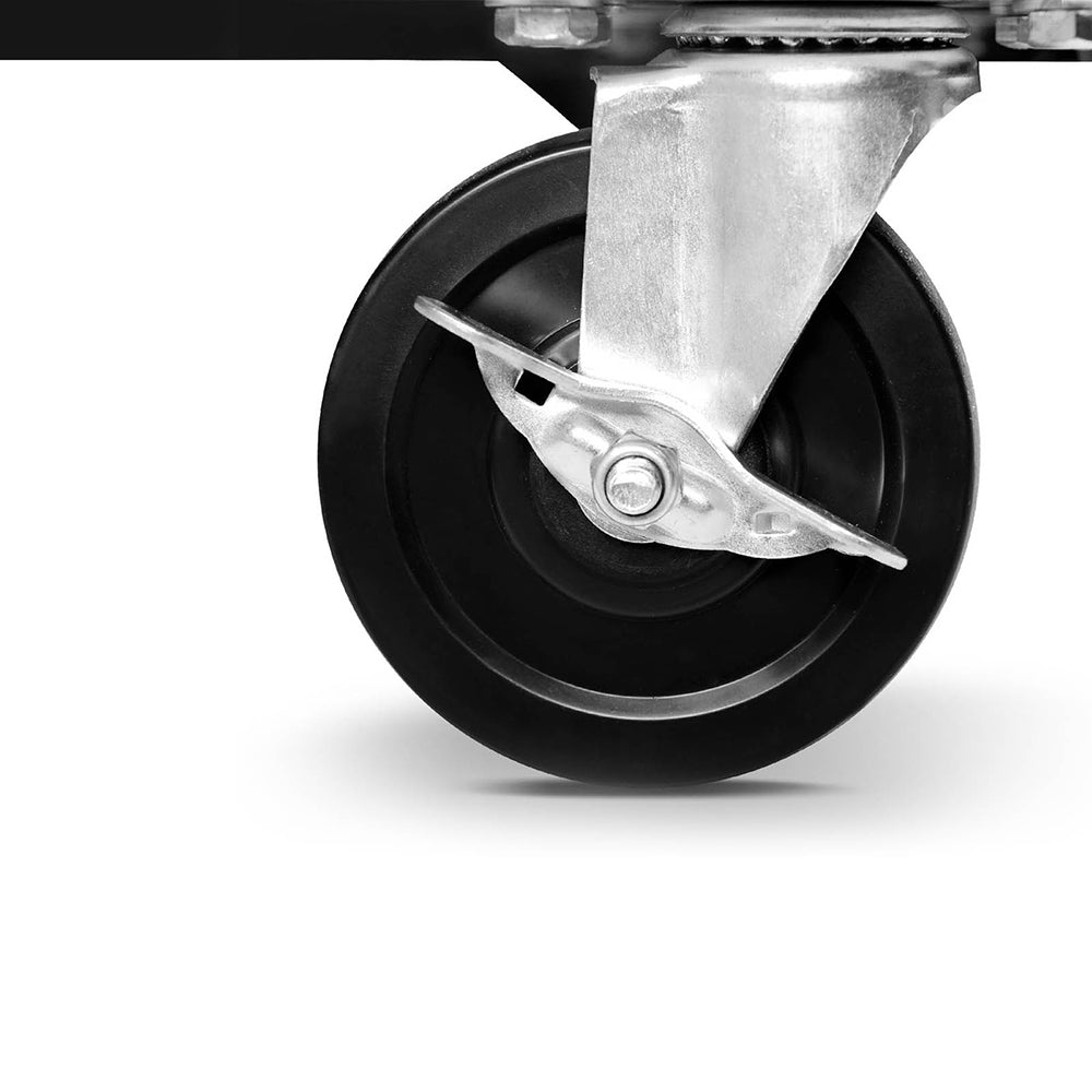 Black and silver swivel caster wheel for tool chest cabinet