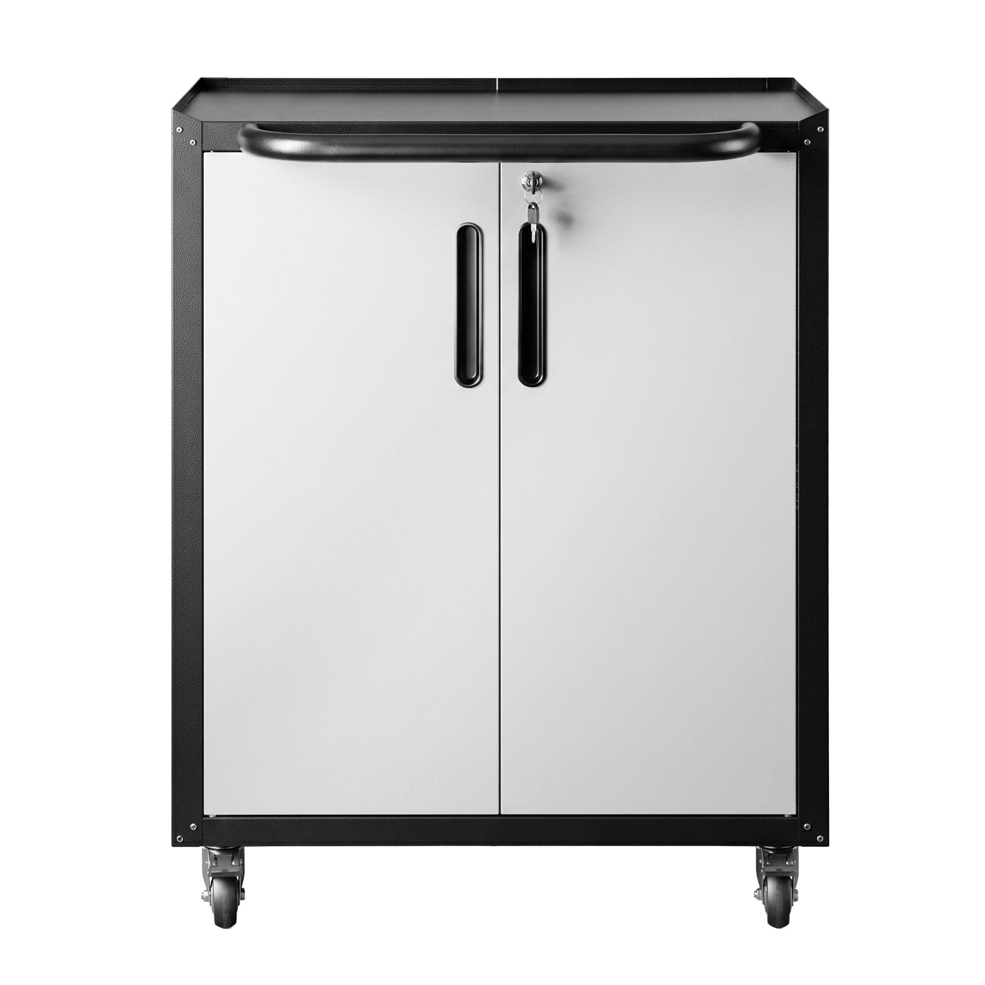 Giantz Rolling Tool Cabinet Heavy-Duty Storage Cabinet Adjustable Shelf Black and Grey Bedworld
