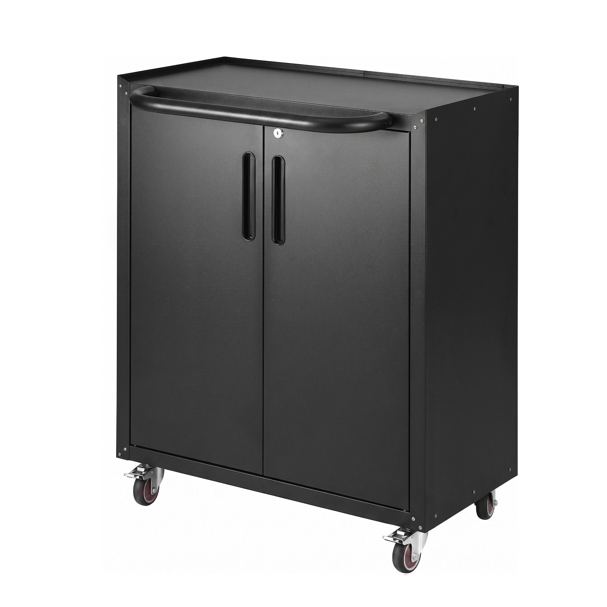 Giantz Rolling Tool Cabinet Heavy-Duty Storage Cabinet Adjustable Shelf Black Bedworld