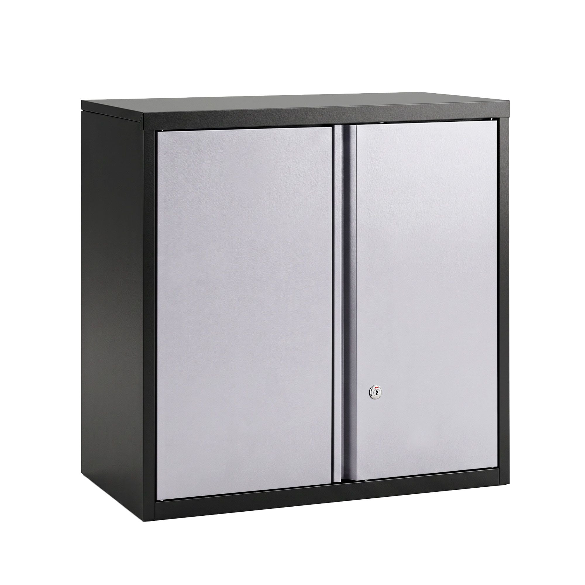 Giantz Steel Tool Cabinet Wall Mount Adjustable Shelf Garage Storage Lockable Black Grey Bedworld