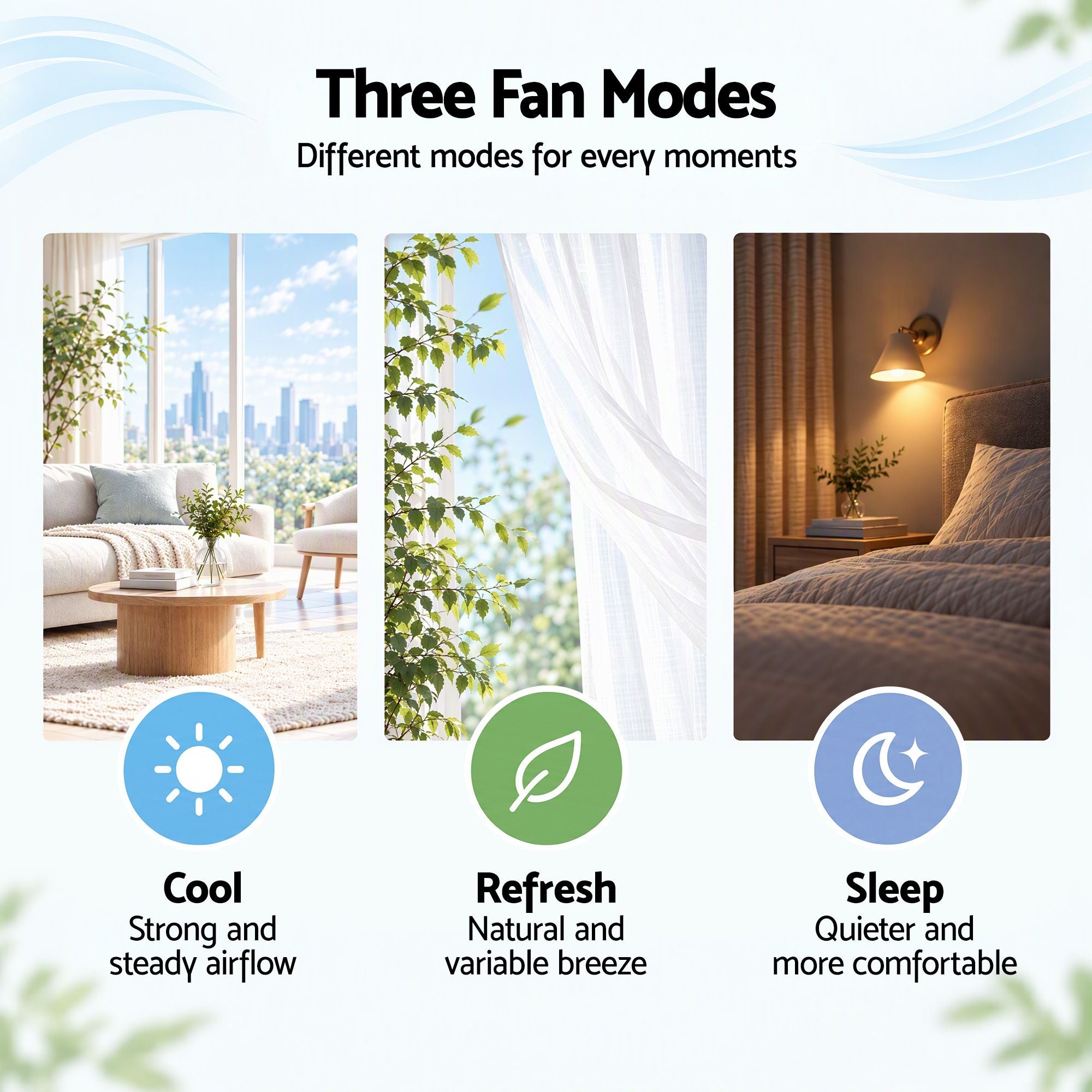 Devanti Tower Fan with Remote Control, 3 Speed 3 Mode 7.5h Timer, White Bedworld