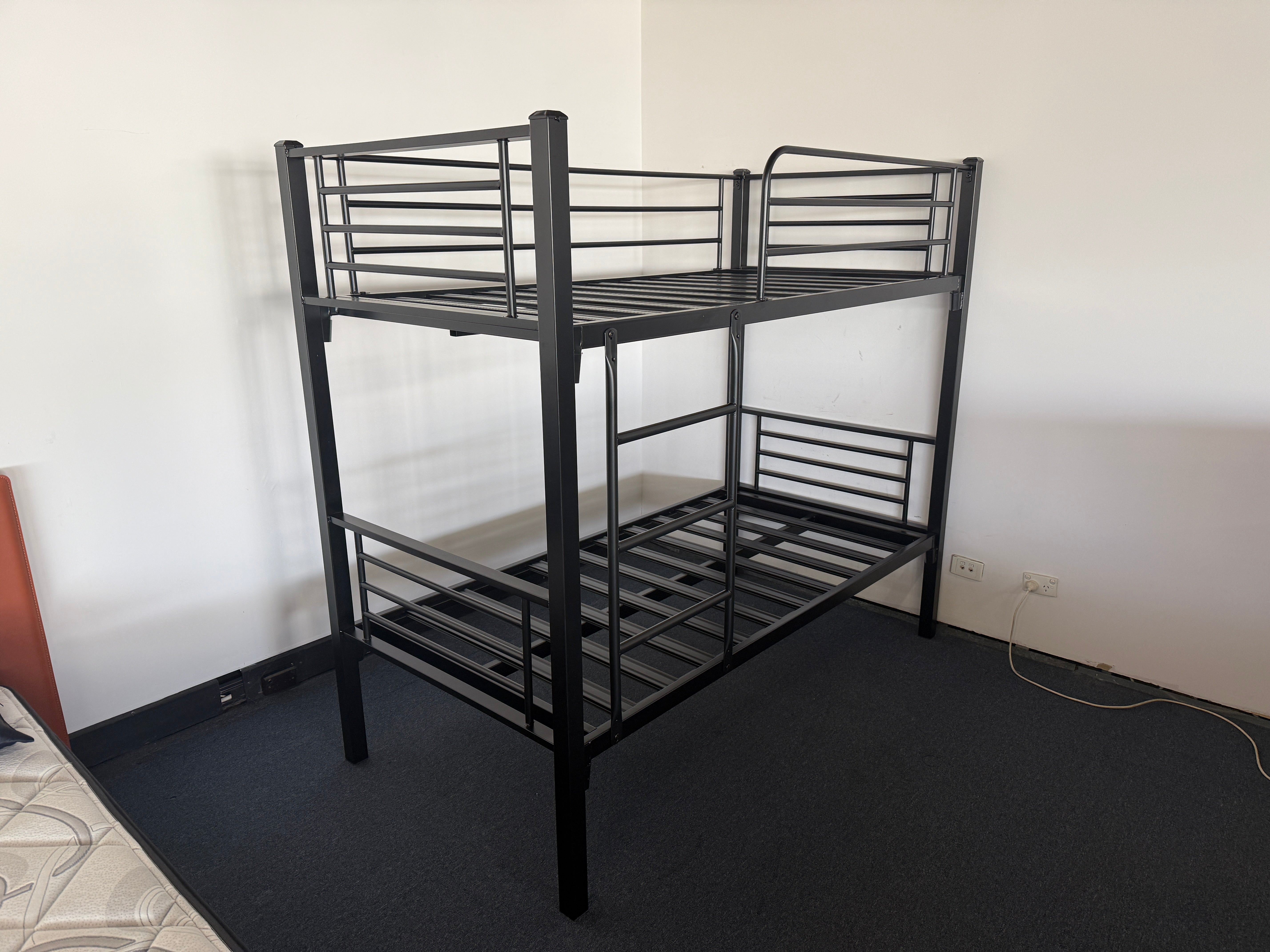 Titan Single over single metal commercial bunk bed BLACK