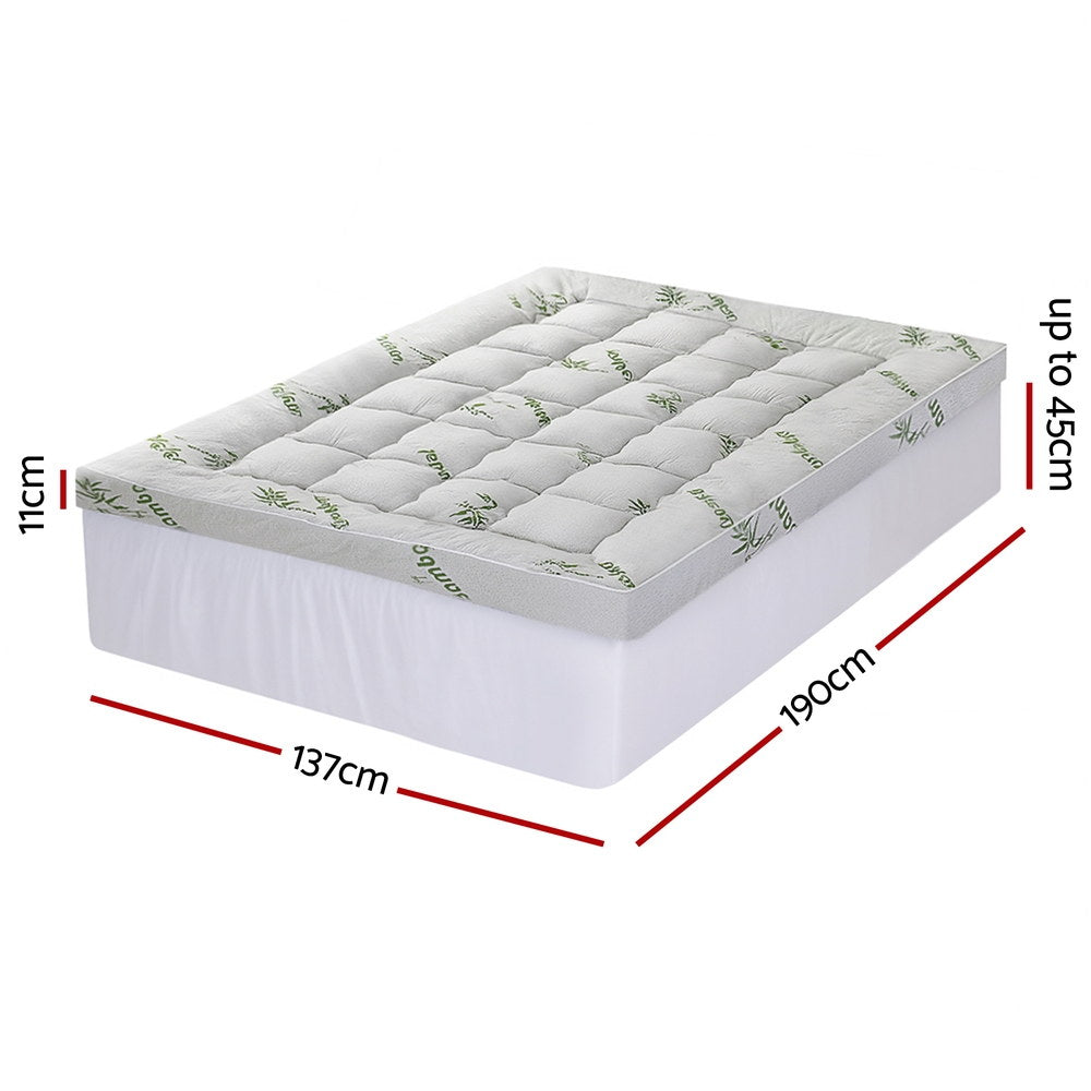 Giselle Mattress Topper 11cm Pillowtop toppers Bamboo Double