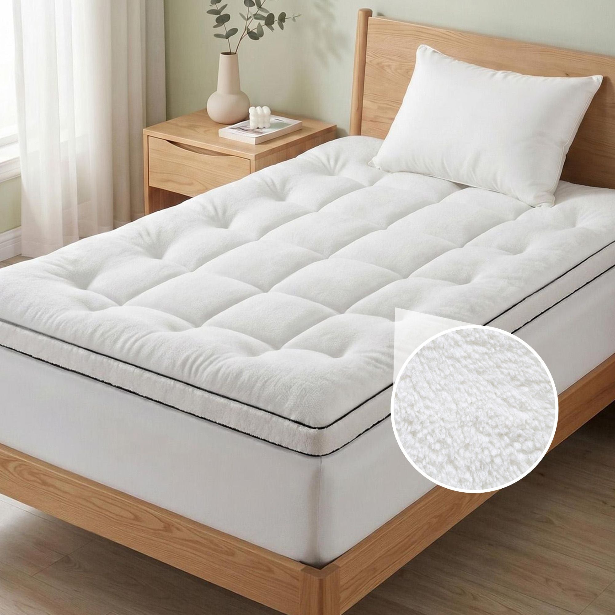 Giselle Bedding Single Mattress Topper 5cm Coral Fleece Bedworld