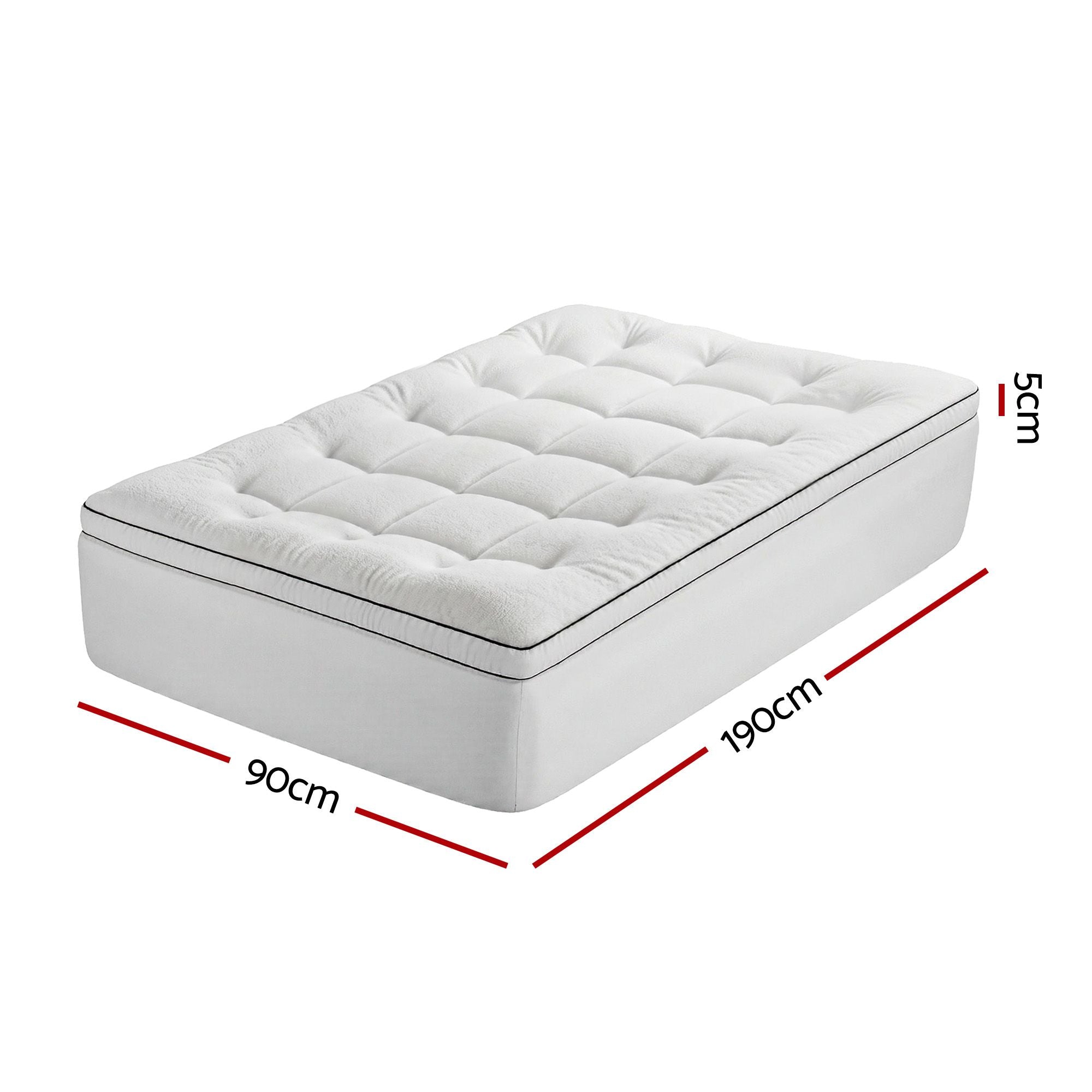 Giselle Bedding Single Mattress Topper 5cm Coral Fleece Bedworld