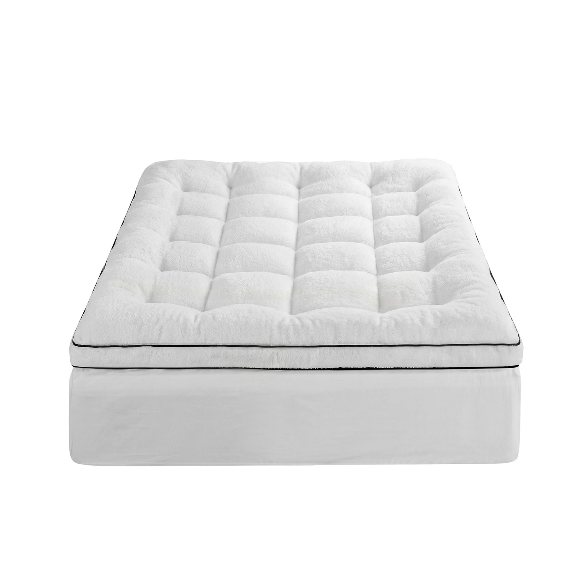 Giselle Bedding Single Mattress Topper 5cm Coral Fleece Bedworld