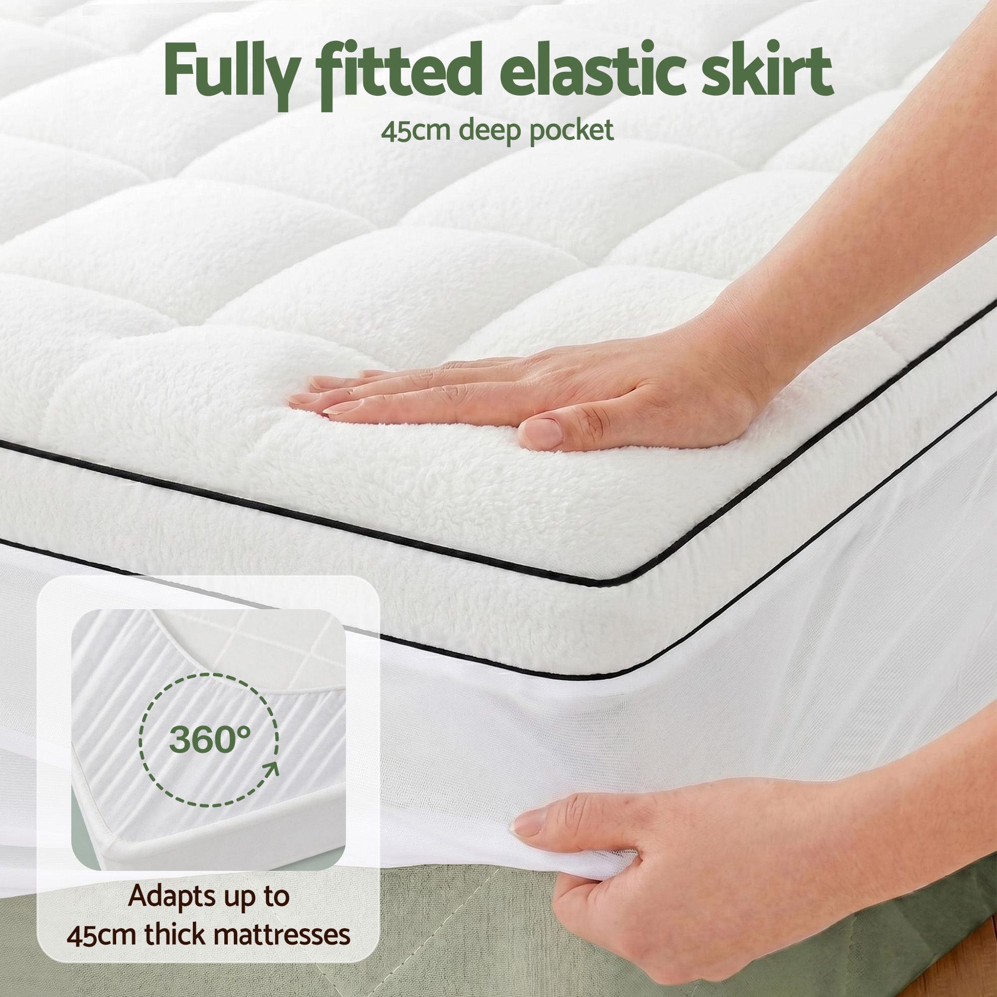 Giselle Bedding Single Mattress Topper 5cm Coral Fleece Bedworld