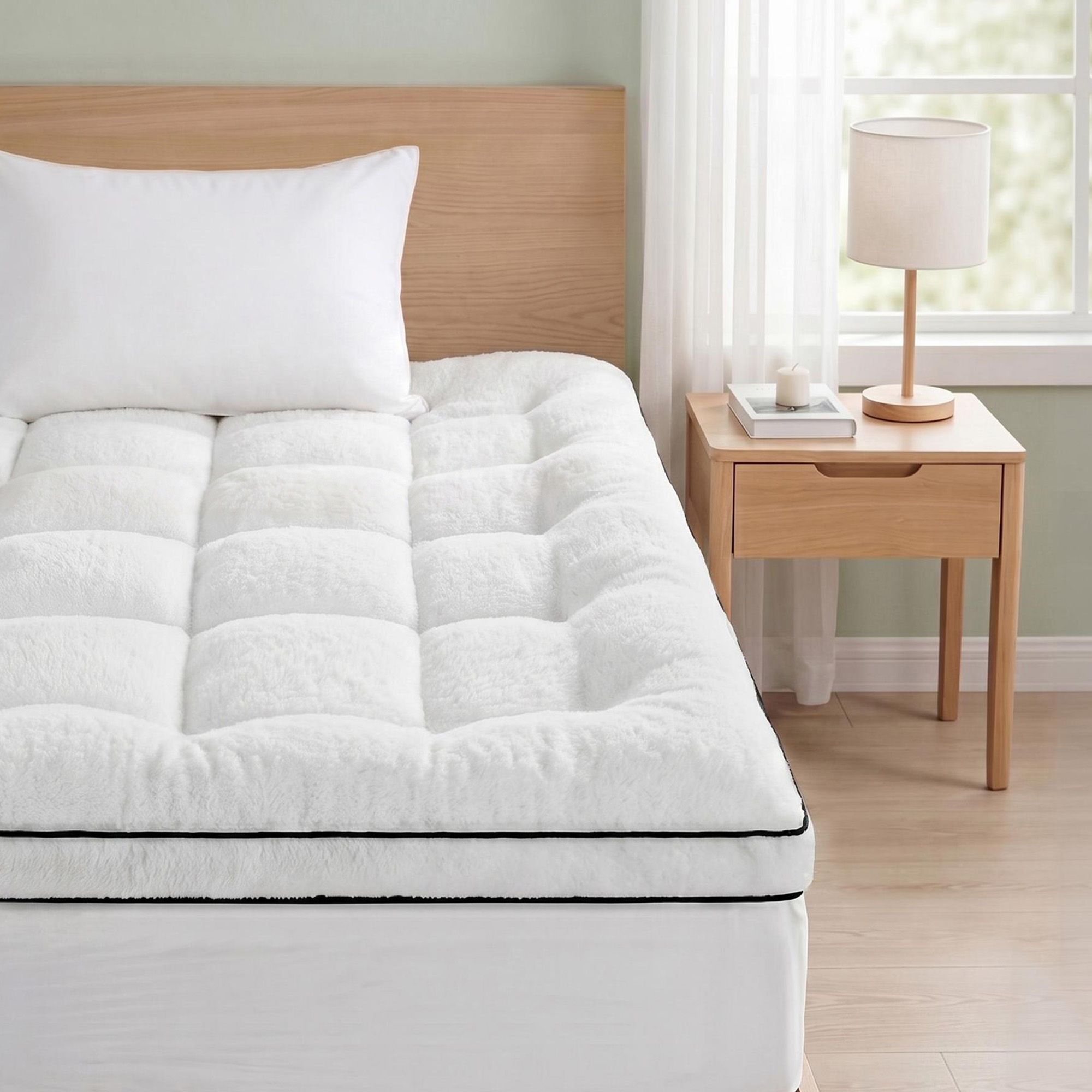 Giselle Bedding Single Mattress Topper 5cm Coral Fleece Bedworld