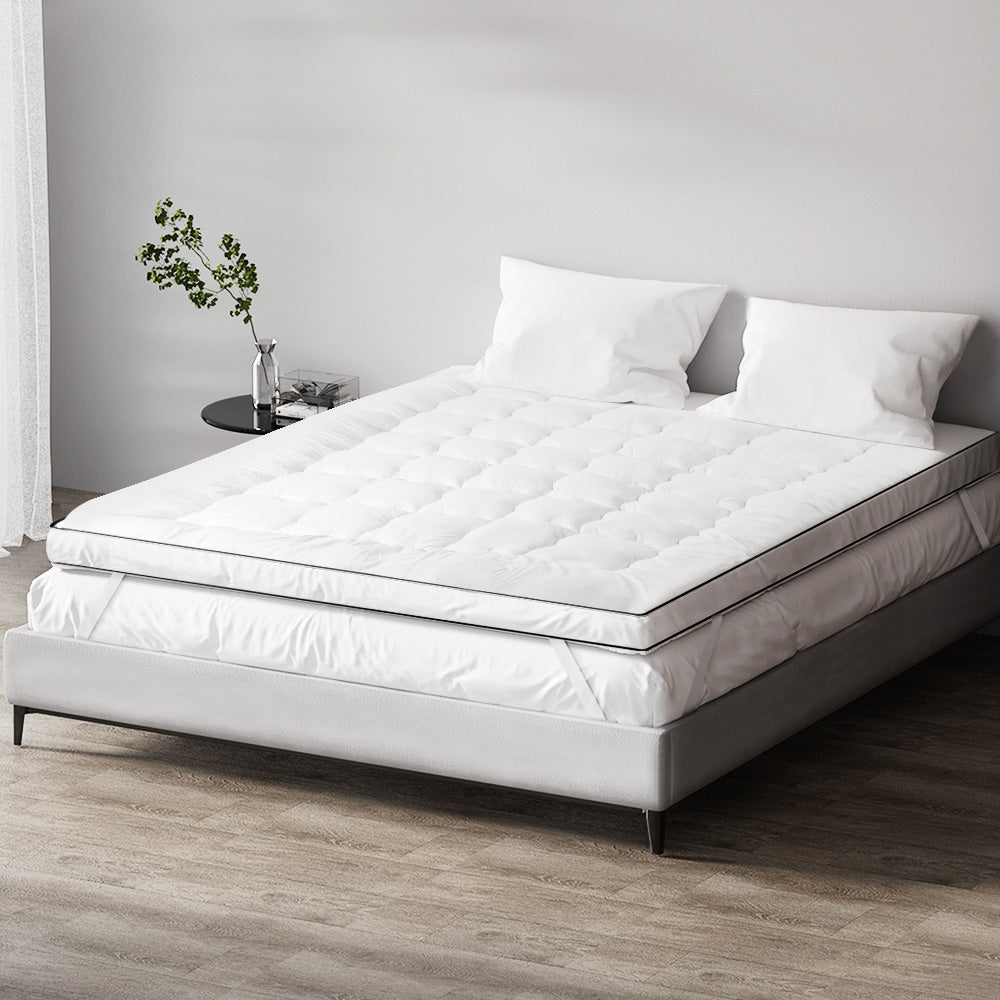 Giselle Bedding Pillowtop Mattress Topper 5cm Thick Mattress Pad for Back Pain Relief & Old Beds Machine Washable 500GSM Breathable Protector Single