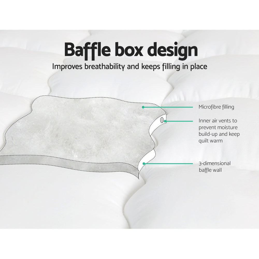 Giselle Bedding Pillowtop Mattress Topper 5cm Thick Mattress Pad for Back Pain Relief & Old Beds Machine Washable 500GSM Breathable Protector Single