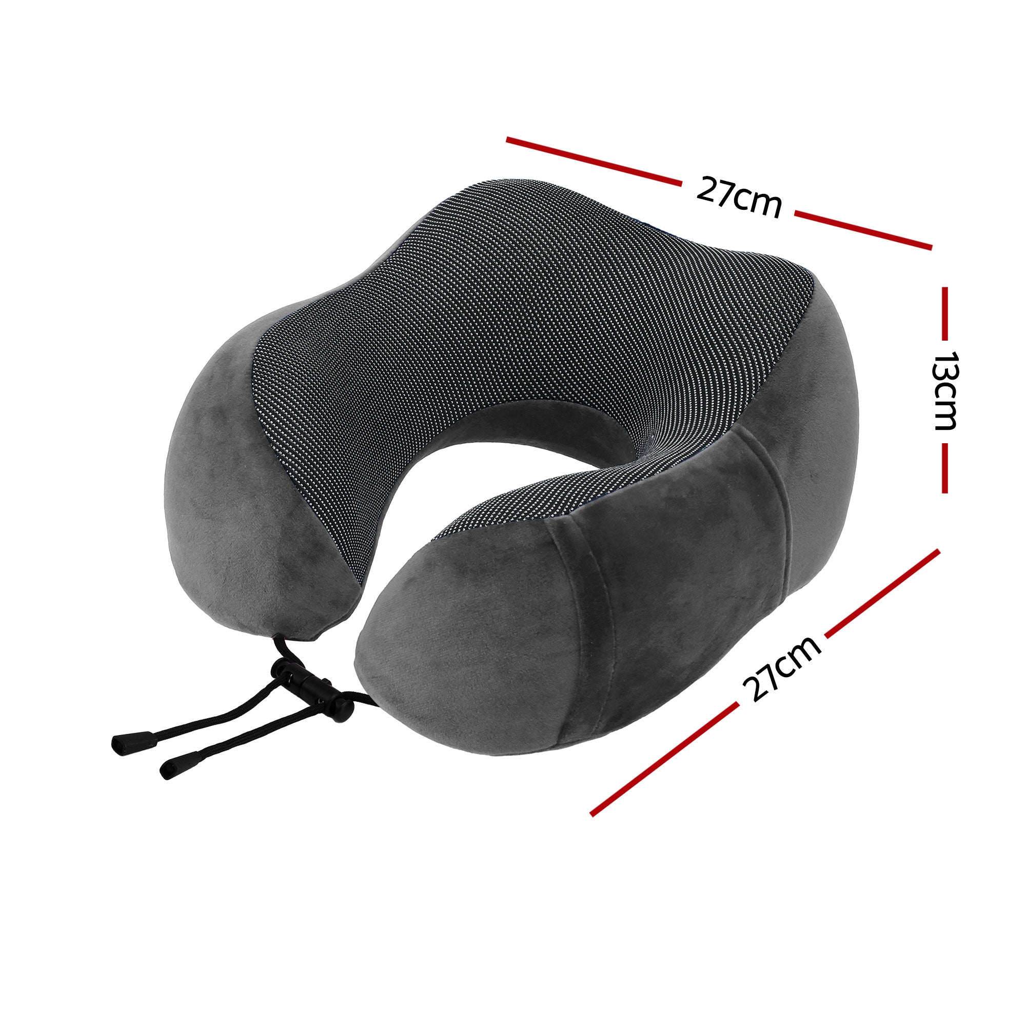 Wanderlite Travel Pillow for Airplanes Memory Foam Neck Pillows for Traveling, Soft & Washable Cover with Storage Bag, Portable Plane Accessories for Airplanes Offices Cars, Grey Bedworld