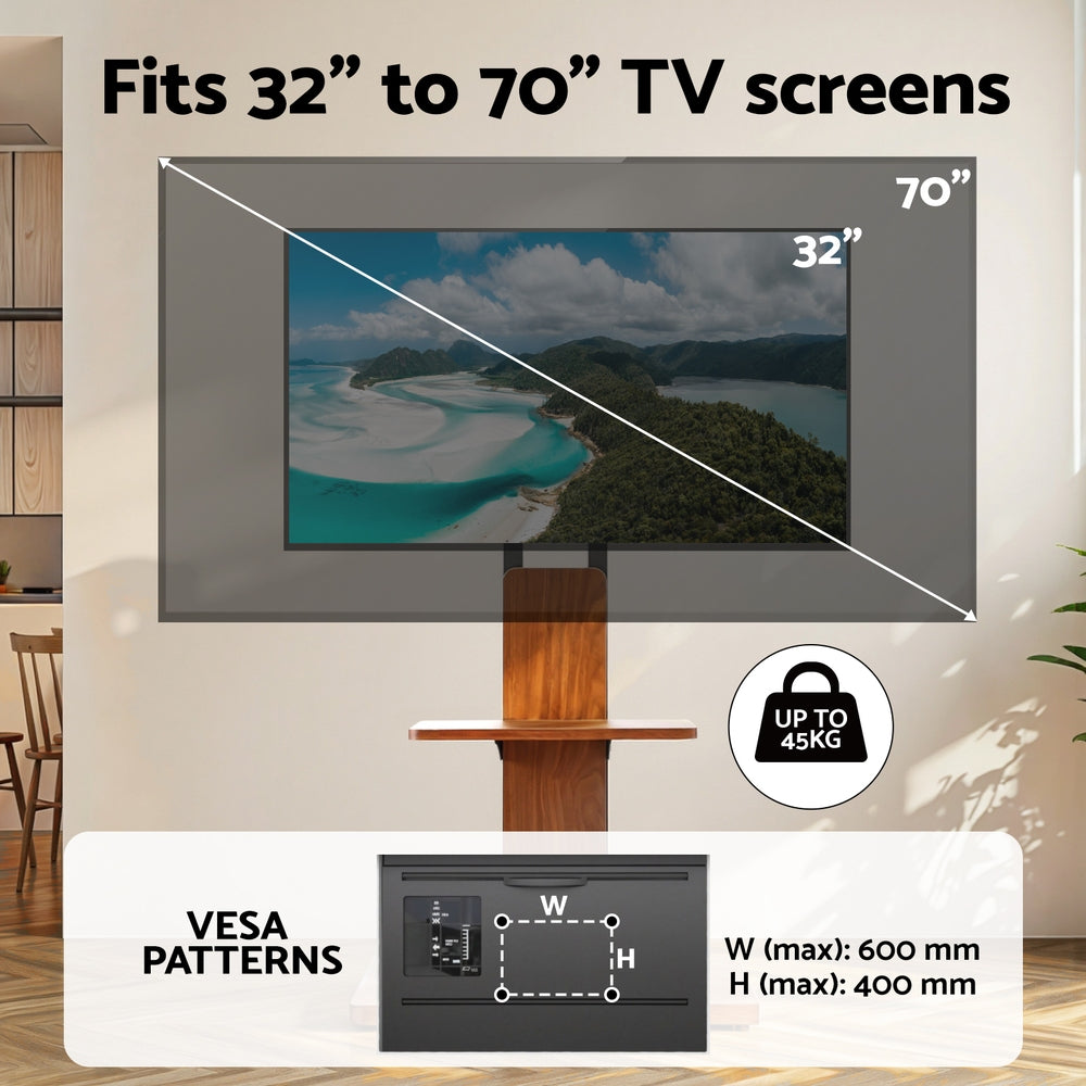 Artiss TV Stand 32-70 Wooden Tray Swivel Height Adjustable