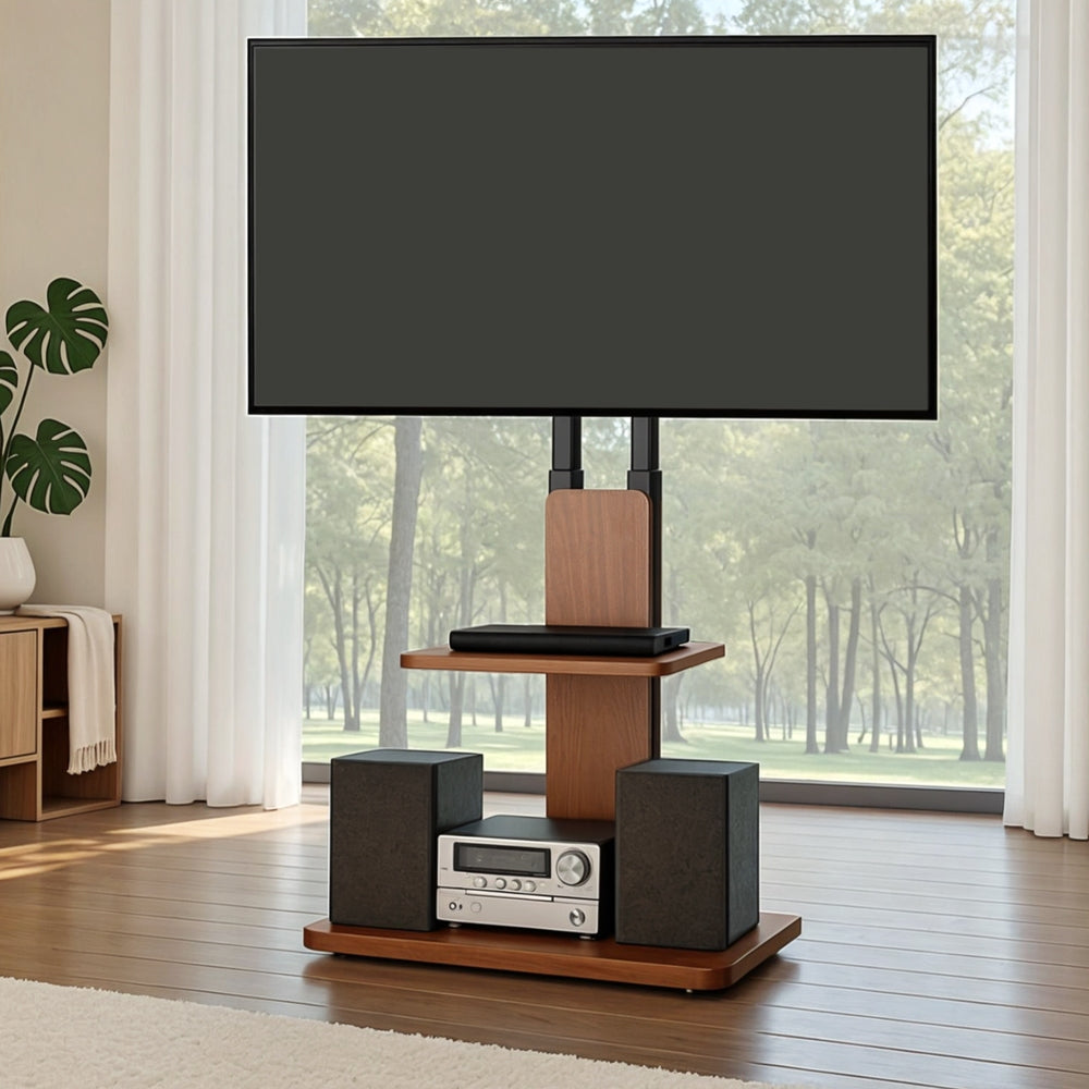 Artiss TV Stand 32-70 Wooden Tray Swivel Height Adjustable