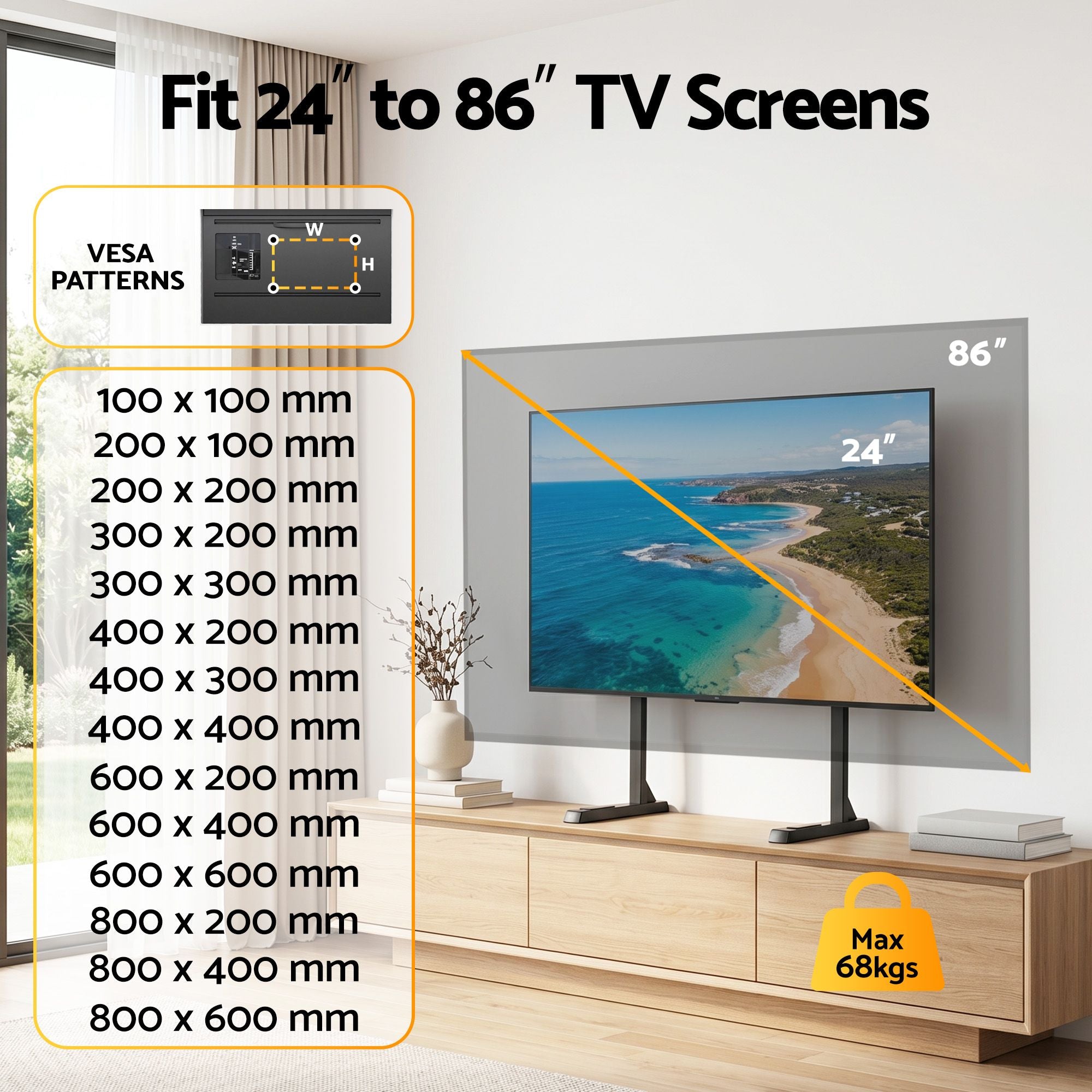 Artiss Universal TV Stand for 24-86 inch TVs LED Screen Table Top Desktop Mount Bedworld