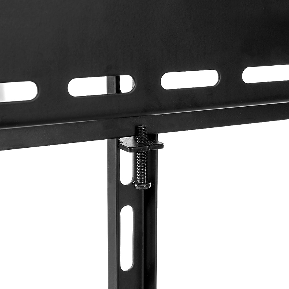 Black TV wall mount bracket knob and bolt on vertical support rail