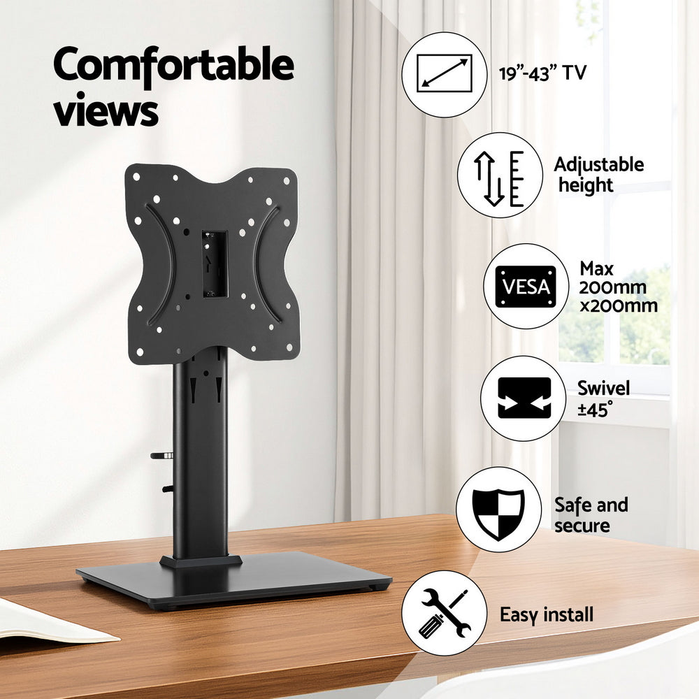 Artiss TV Stand Bracket for 19 - 43 inch TVs Table Top Desktop Universal Swivel