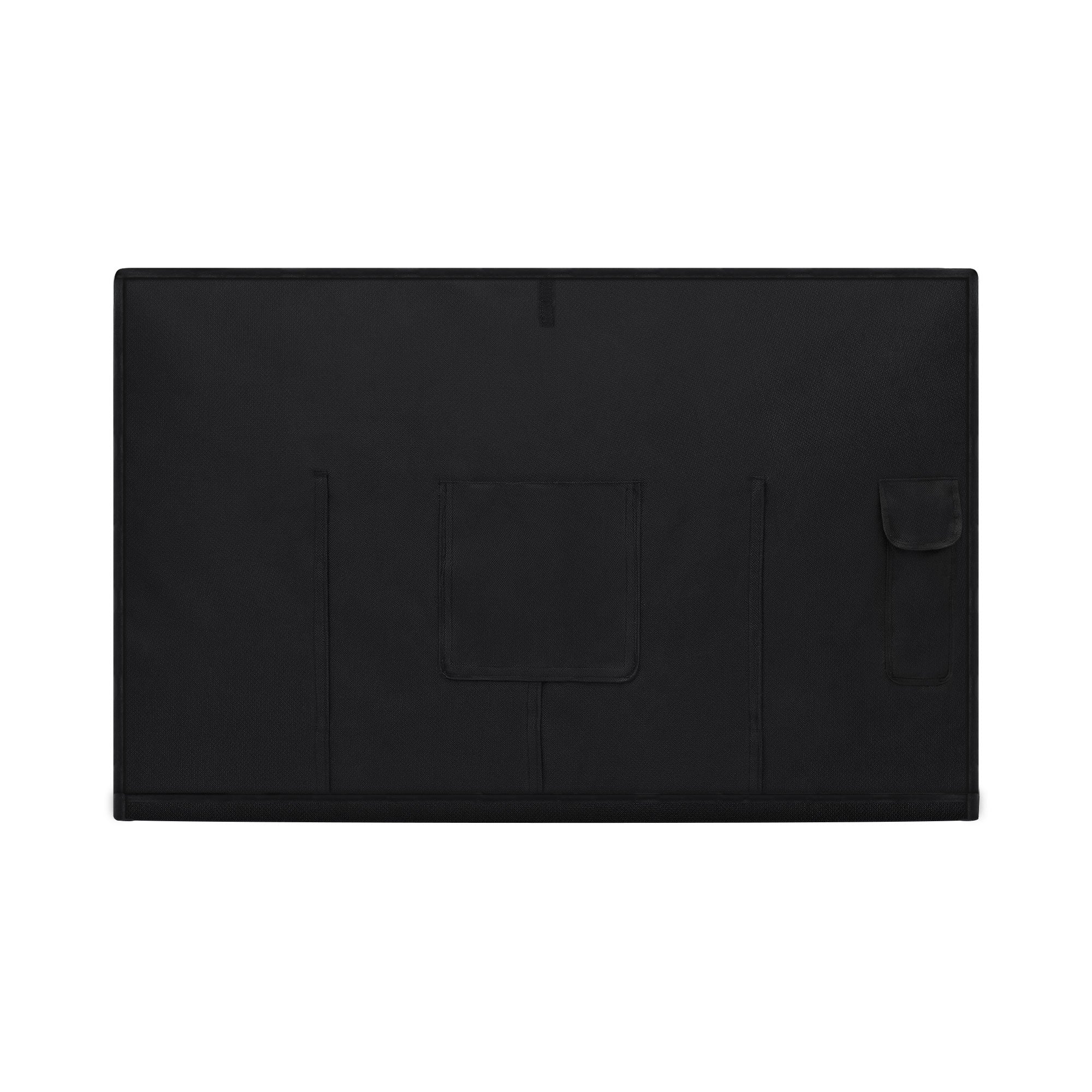 Artiss waterproof TV cover, black back panel with stitched seams and recessed pocket.