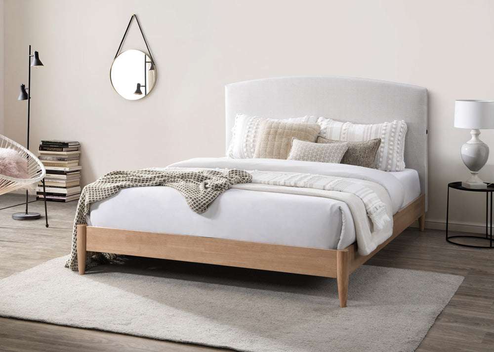 Tilda Fabric Upholstered Timber Bed Frame with USB Charger