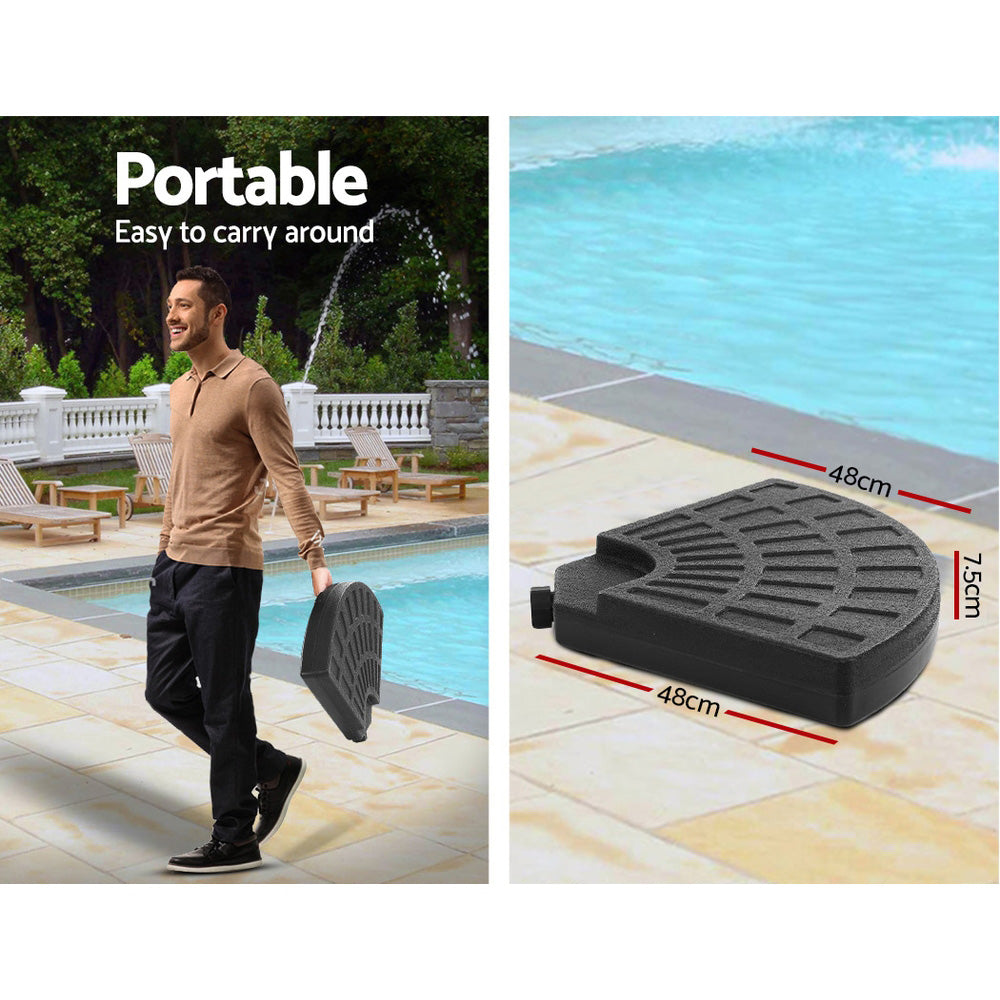 Textured black umbrella base for portability