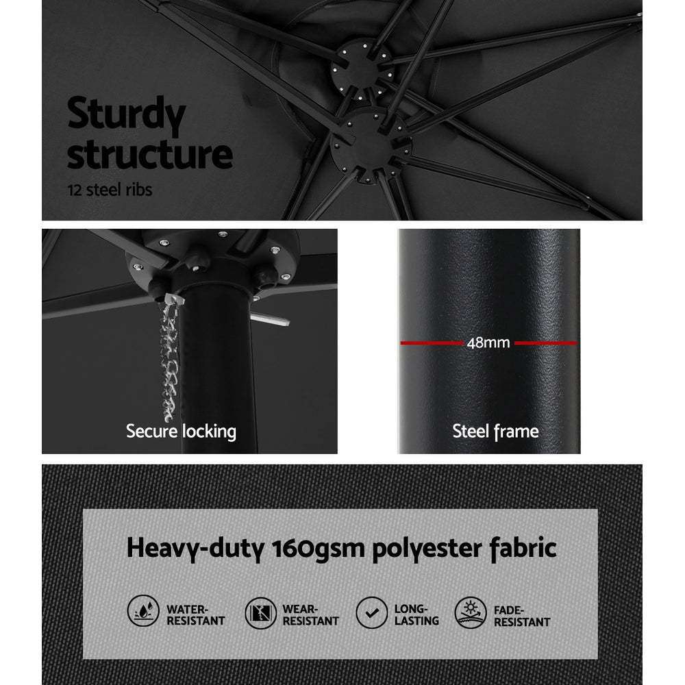 /Base Stand Beach Pole Garden Tilt Black