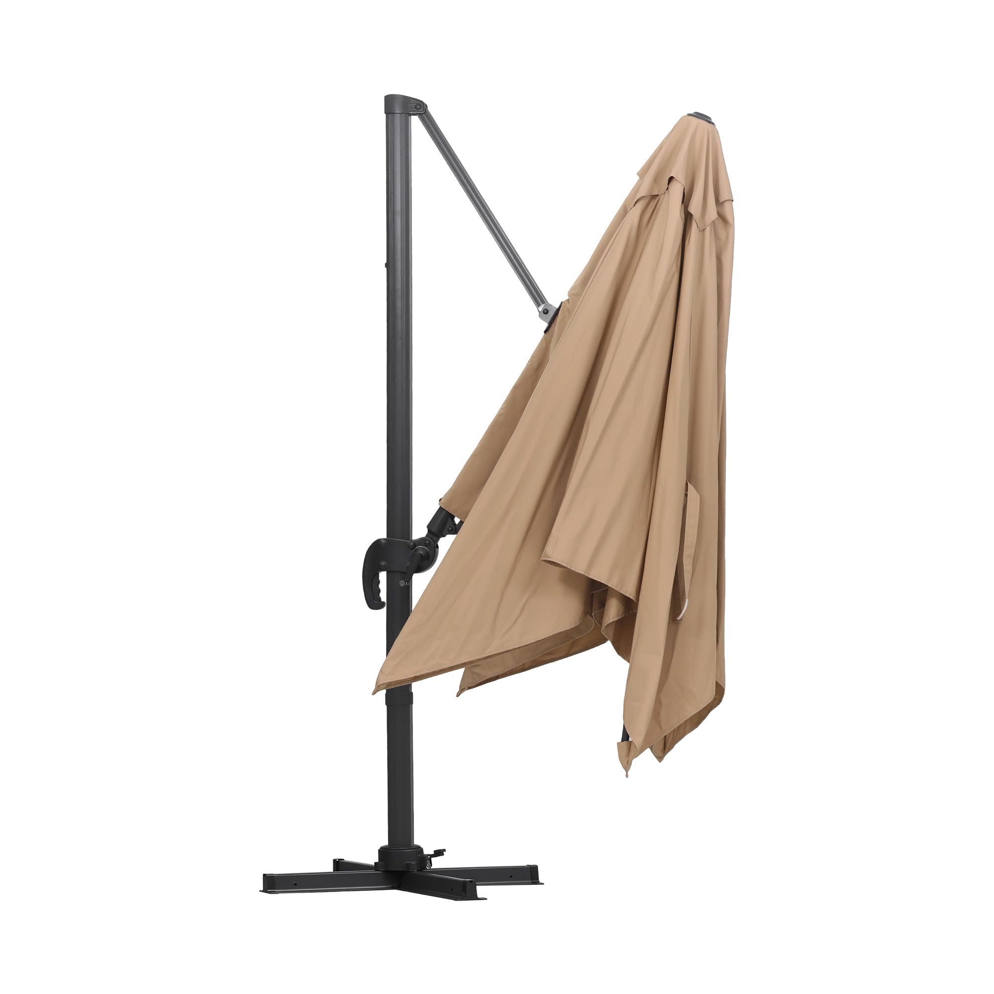 Instahut Outdoor Umbrella 3m Left-right Tilting Cantilever Patio Parasol Beige Bedworld