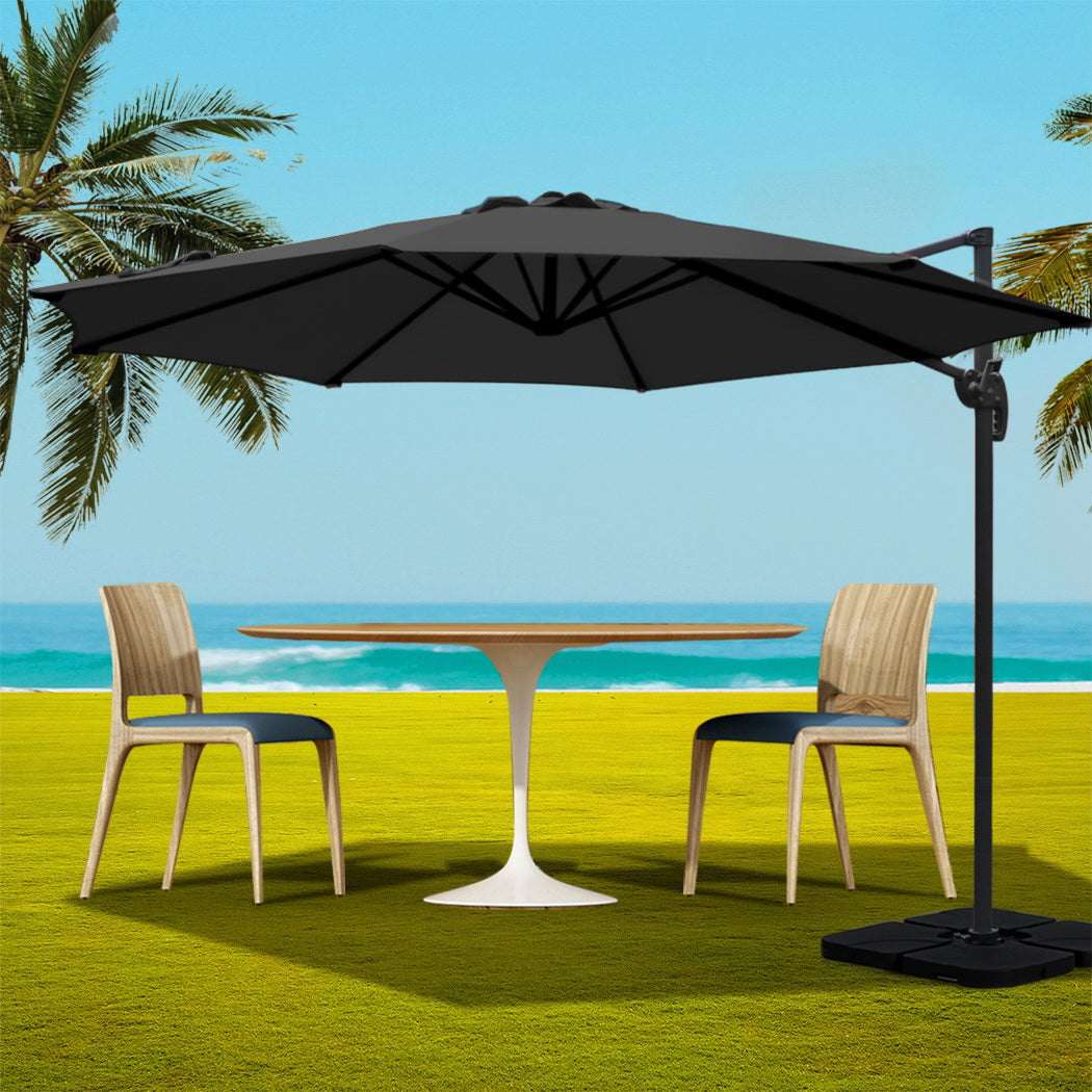 Base Cantilever Beach Roma 360 Degree Tilt Black