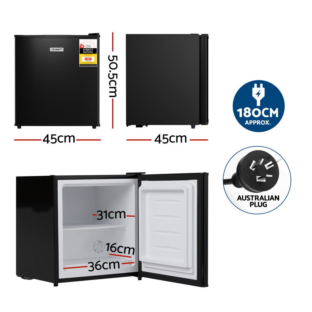 Devanti 31L Small Upright Freezer Vertical Freezer Black Bedworld