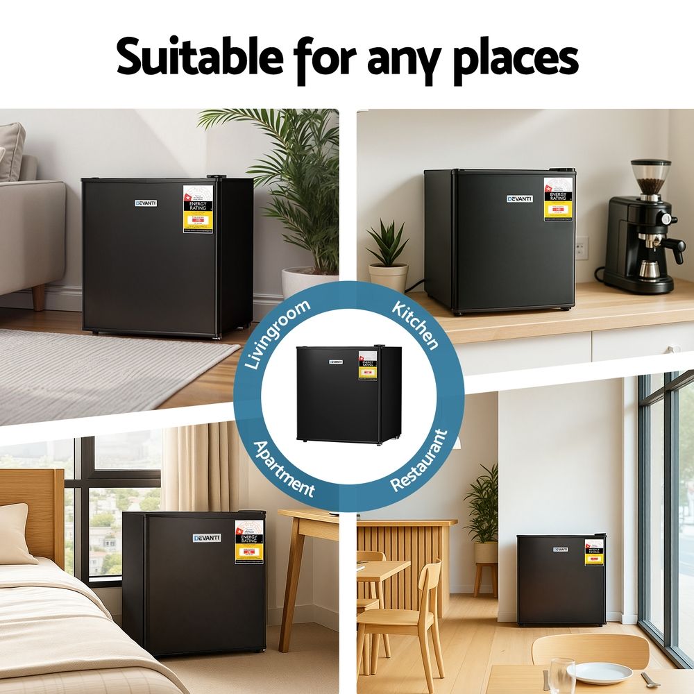 Devanti 31L Small Upright Freezer Vertical Freezer Black Bedworld