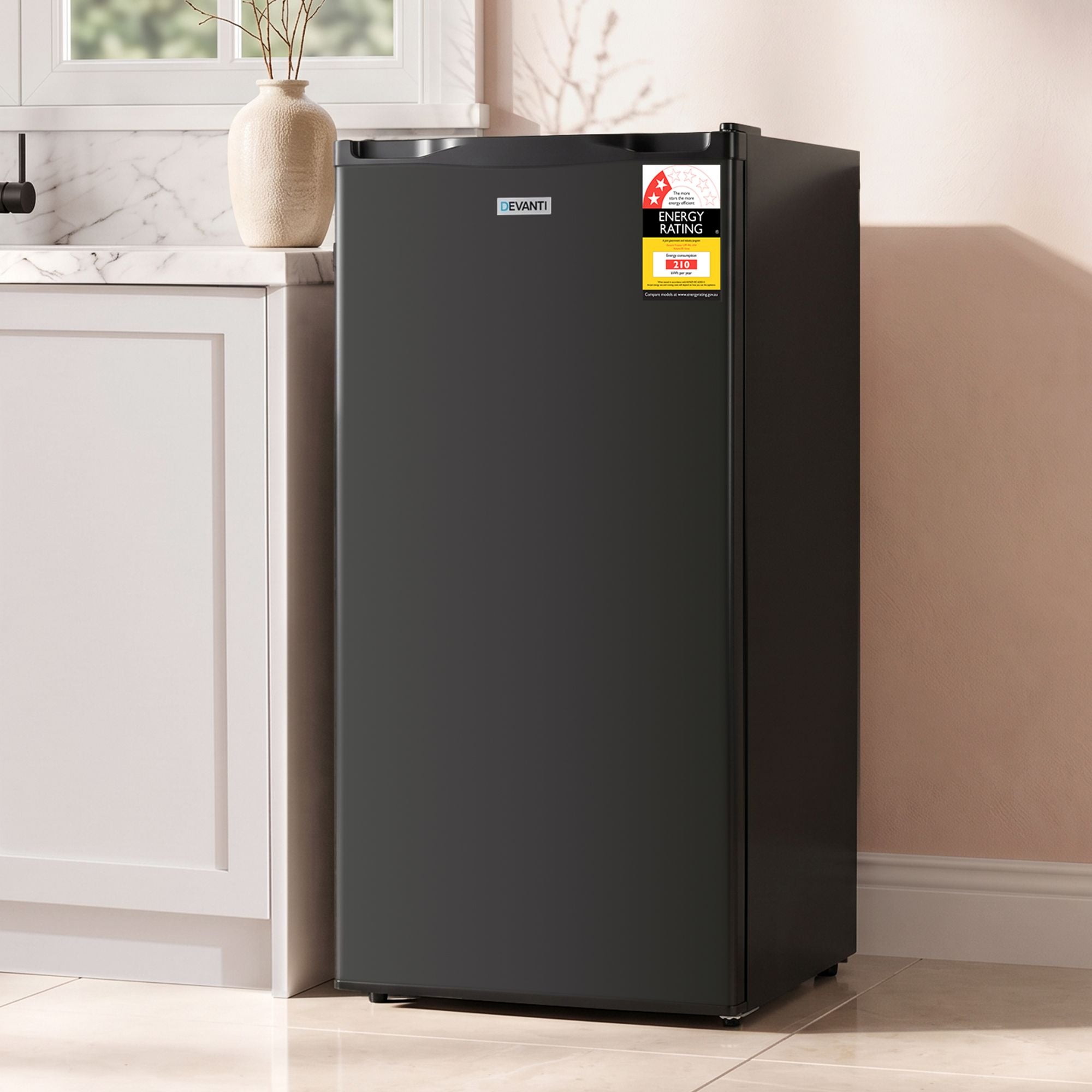 Devanti 81L Upright Freezer Fridge Black Bedworld
