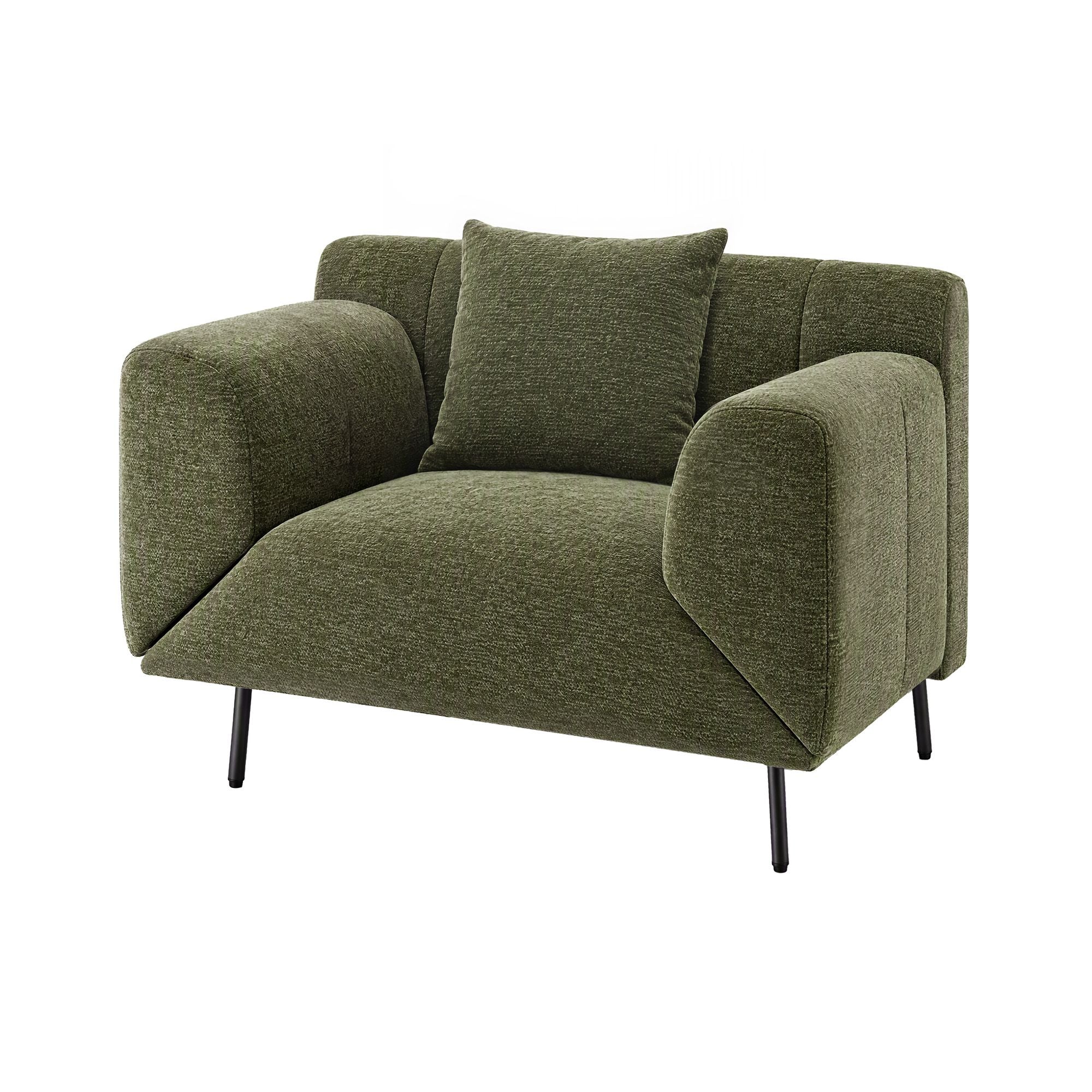 Artiss Armchair 3-in-1 Convertible Chenille Lounger and Daybed Green Bedworld