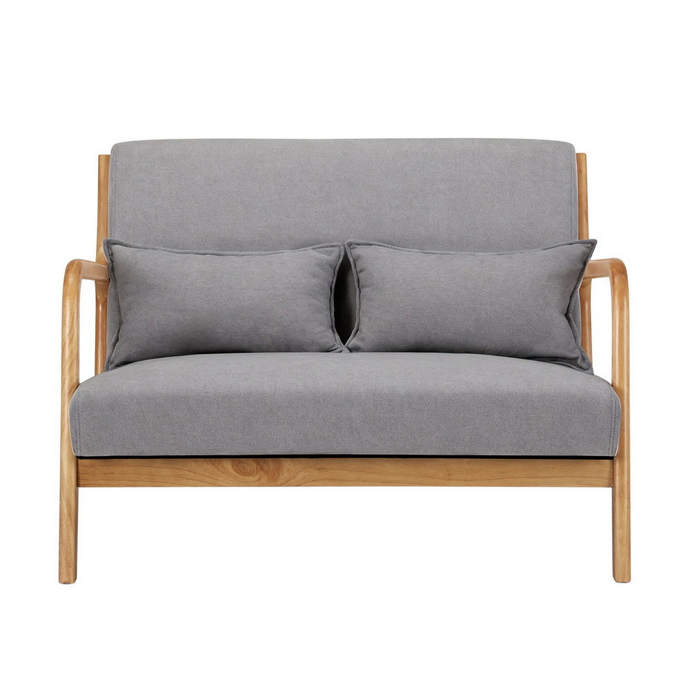 Artiss Armchair 2-seater Loveseat Fabric Grey