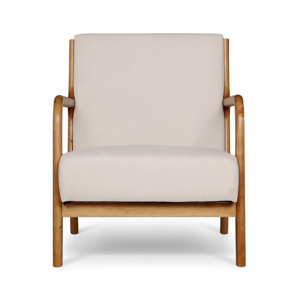 Artiss 2X Armchair Faux Fabric Beige Bedworld