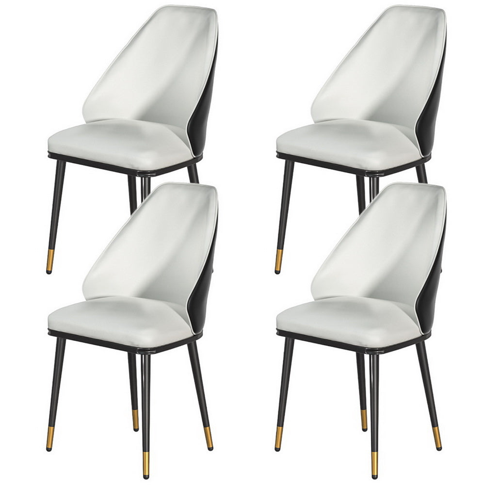 Artiss Dining Chairs Set of 4 Leather Seat Beige and Black Bedworld