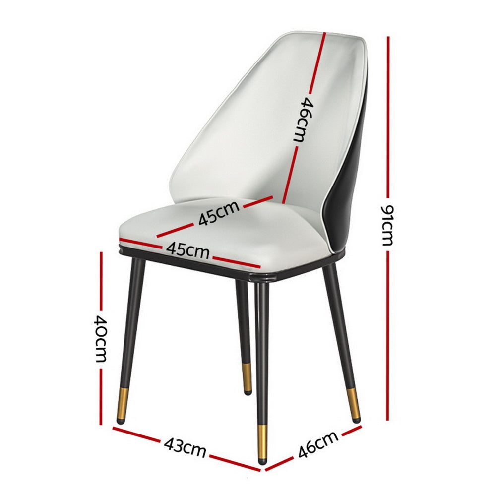 Artiss Dining Chairs Set of 4 Leather Seat Beige and Black Bedworld