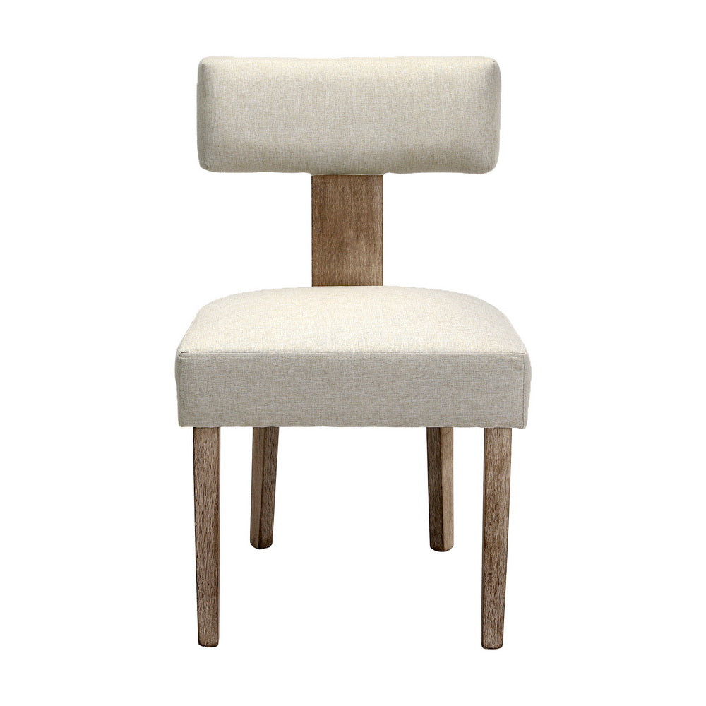 Artiss Dining Chairs Set of 4 Linen Fabric Wooden Beige Bedworld