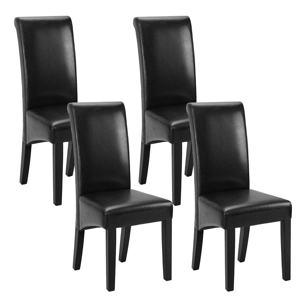 Artiss Dining Chairs Set of 2 Leather Parsons Chair Black Bedworld