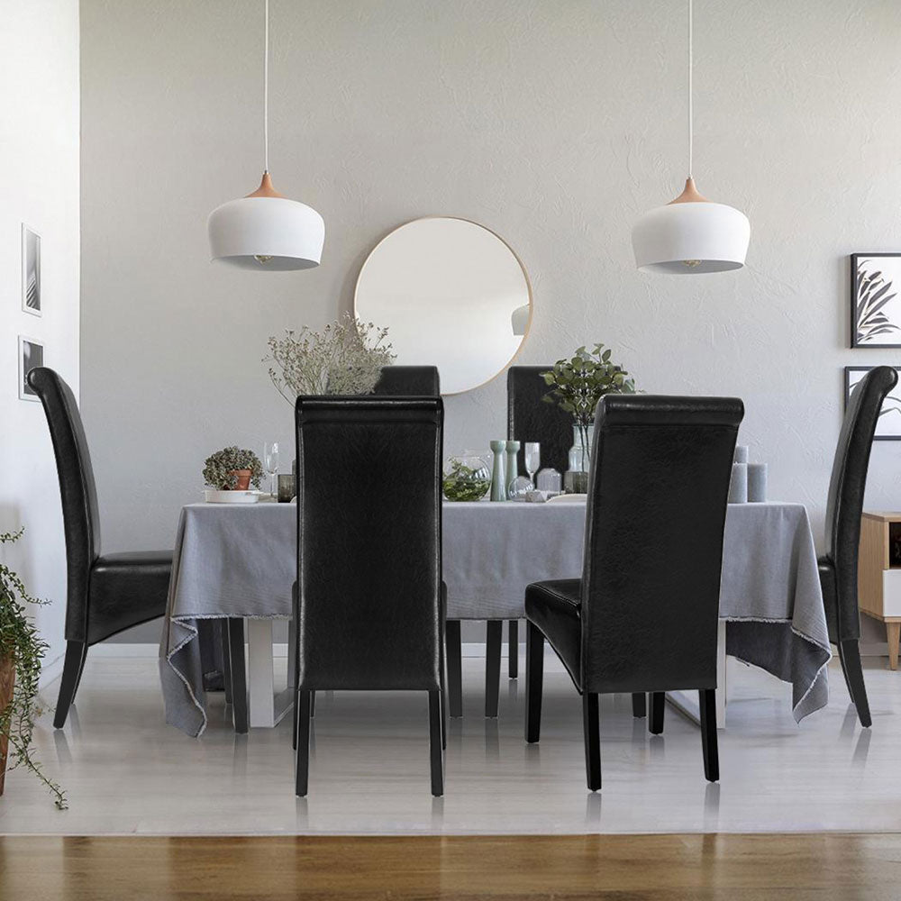 Artiss Dining Chairs Set of 2 Leather Parsons Chair Black Bedworld